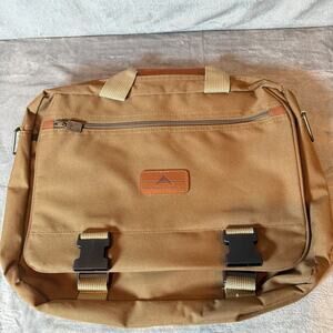 Alpine Canvas Messenger Laptop Work Travel Briefcase Bag Tan Bag